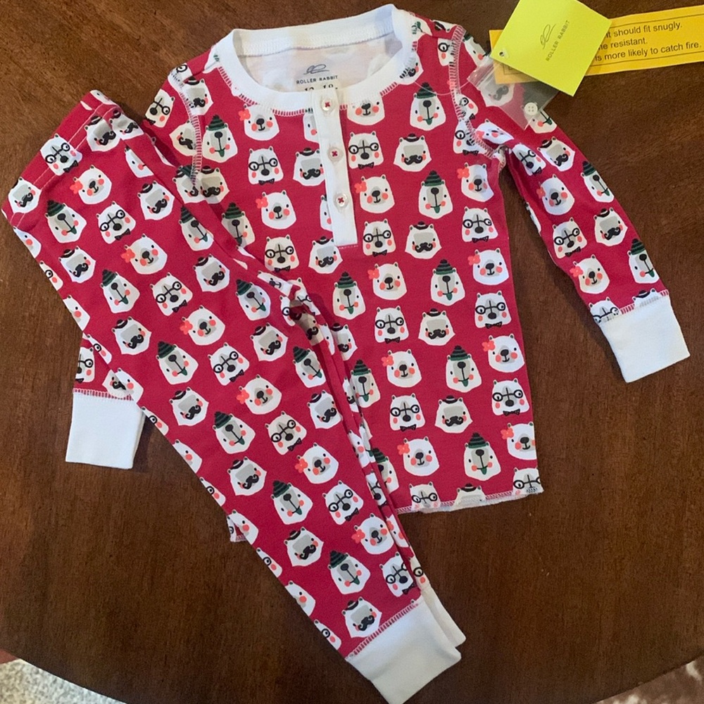 Roller Rabbit Kids Bearry Holiday pajamas